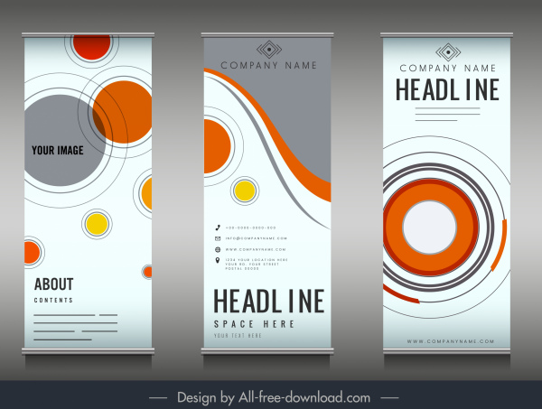 perusahaan poster template warna-warni lingkaran datar dekorasi