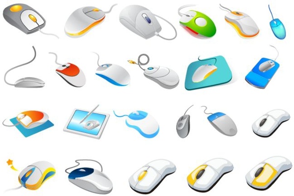 iconos de ratón de computadora diseño moderno color e diseño 3d
