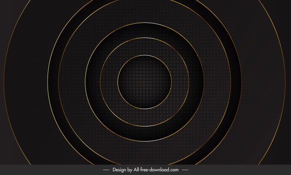 círculos concêntricos modelo de fundo plano escuro preto design