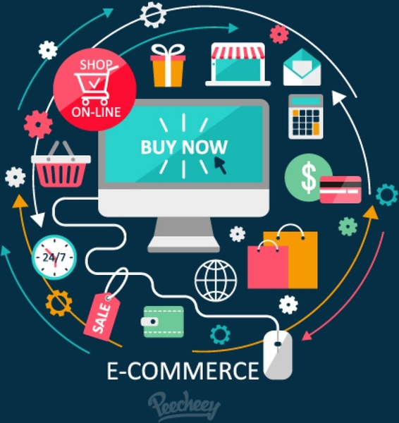 Concept Of Online Shopping Illustration