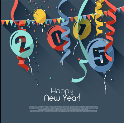 balloon15 yeni yıl arka plan vektör konfeti