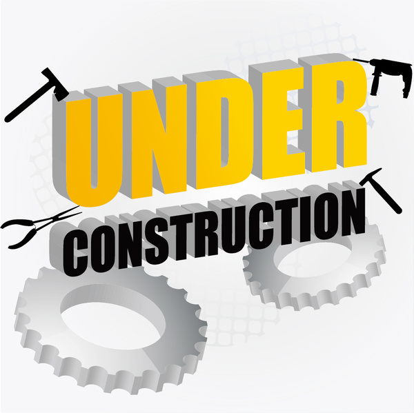 Construction Sign With Gearwheel Vector 2