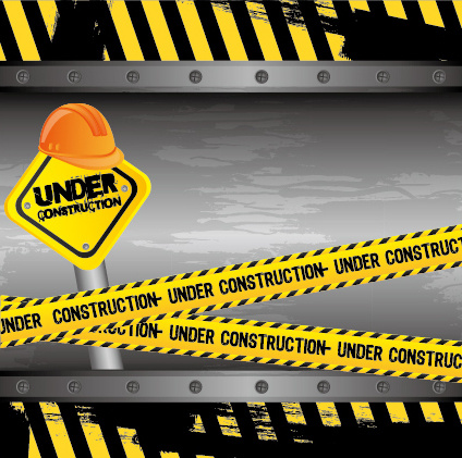 Bau Warnung Zeichen Vektoren Hintergrund