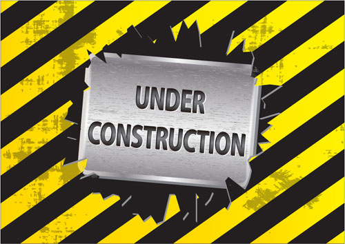 工事警告記号のベクトルの背景