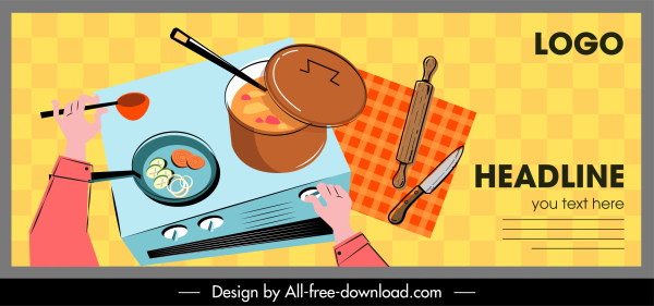 cocina de trabajo de cocina de fondo utensilios boceto