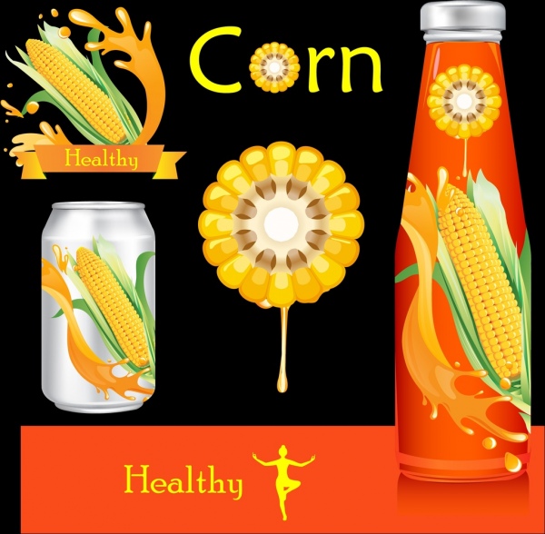 玉米汁廣告七彩瓶罐頭水果飾品