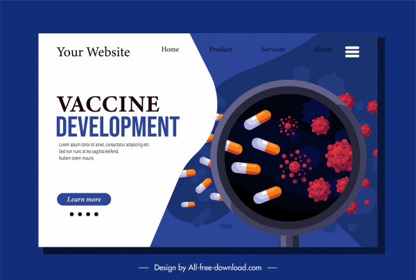 corona epidemia sito web banner capsule virus schizzo