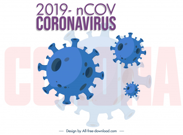 corona vírus pôster ícones de bactérias esboço