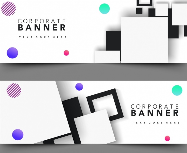 Corporate Banner setzt moderne geometrische Dekoration
