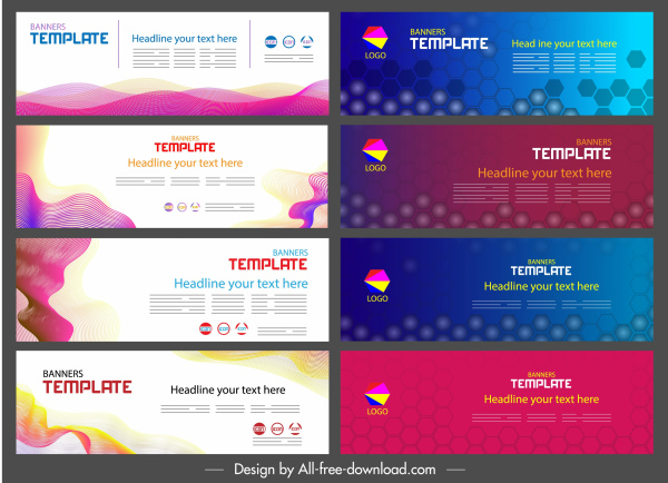 perusahaan banner template warna-warni kontemporer datar 3D dekorasi