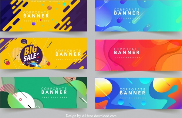 Corporate Banner Vorlagen buntes modernes abstraktes Dekor