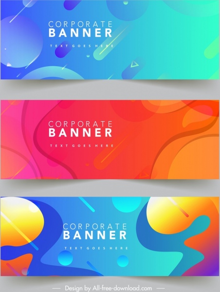 Template spanduk perusahaan dekorasi warna-warni kontemporer tema abstrak