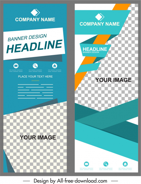 Corporate Banner Templates Modern Abstract Checkered Decor