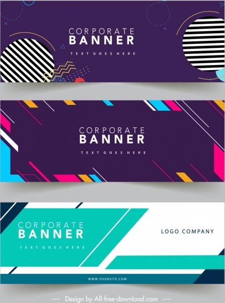 Corporate Banner Templates Modern Abstract Flat Geometric Decor Corporate Banner Templates Modern Abstract Flat Geometric Decor
