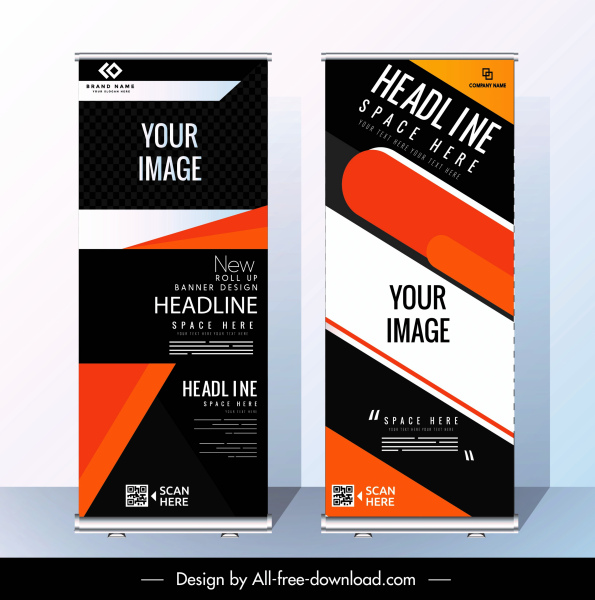 Corporate Banner Templates Modern Abstract Standee Shape