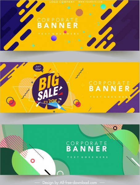 Template Banner Perusahaan Modern Colorful Abstract Décor