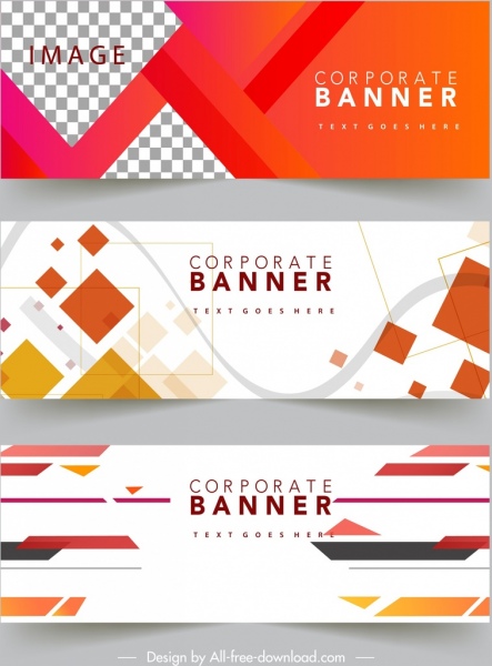 Шаблоны корпоративных баннеров современный красочный геометрический декор