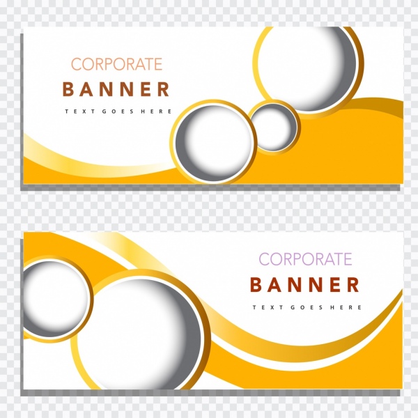 perusahaan banner template desain modern lingkaran kurva dekorasi