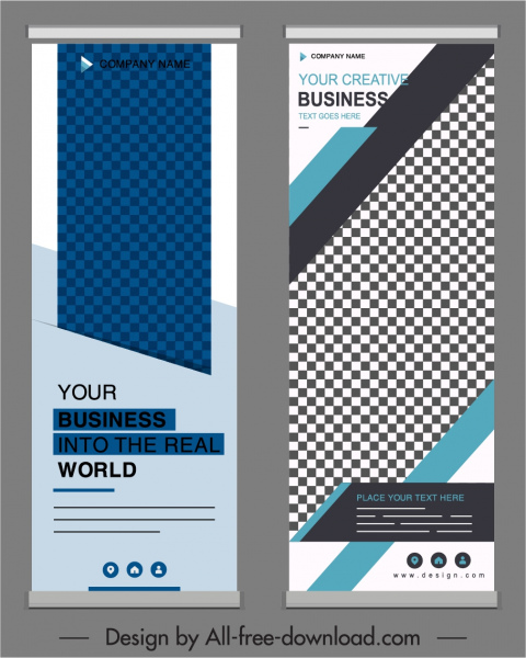Corporate Banner Vorlagen moderne elegante vertikale moderne kariert