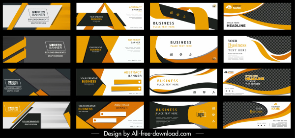 corporate banners collection colorful modern elegant techno wystrój