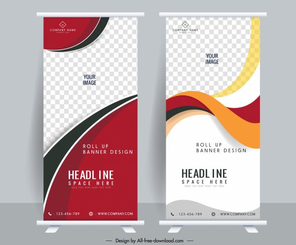 Corporate Banners Templates Elegant Modern Standee Shape Design