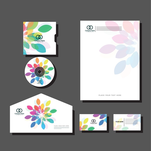 Corporate branding setzt bunte Blütenblätter Hintergrunddesign