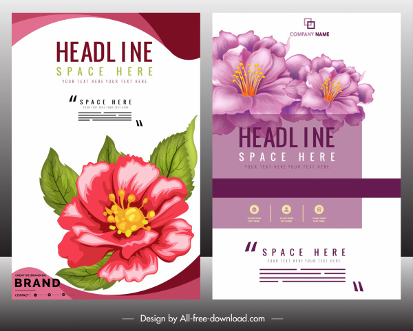 brochura corporativa modelo colorido decoração botânica