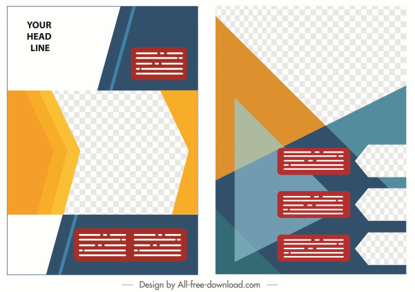 企业手册模板五颜六色的现代抽象几何方格