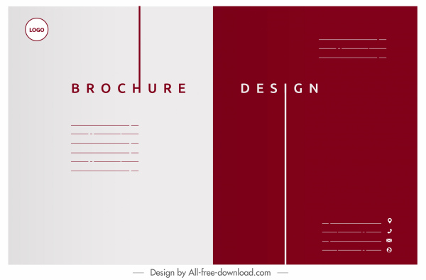 modello brochure aziendale piatto bianco bianco arredamento rosso