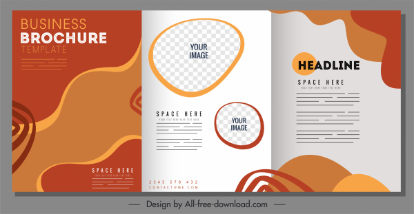 template brosur perusahaan desain modern trifold dekorasi abstrak