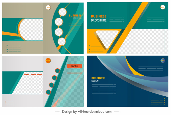 folleto corporativo plantillas colorida decoración geométrica dinámica moderna