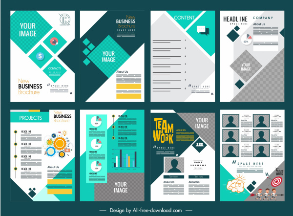 modelos de brochura corporativa layout moderno colorido