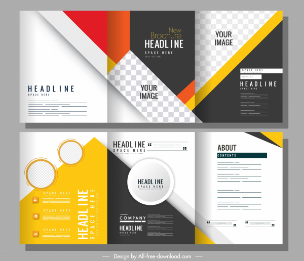 корпоративные шаблоны брошюры современный красочный трехкратный дизайн