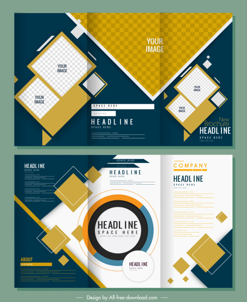 корпоративные шаблоны брошюры современный трехкратный дизайн абстрактного декора