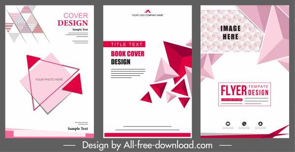 Corporate Broschüre Vorlagen rosa moderne 3D geometrische Dekor