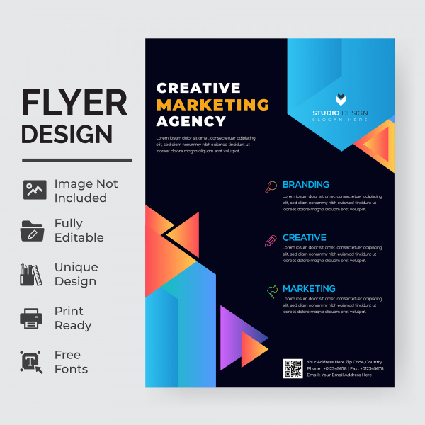 desain template Flyer bisnis korporat
