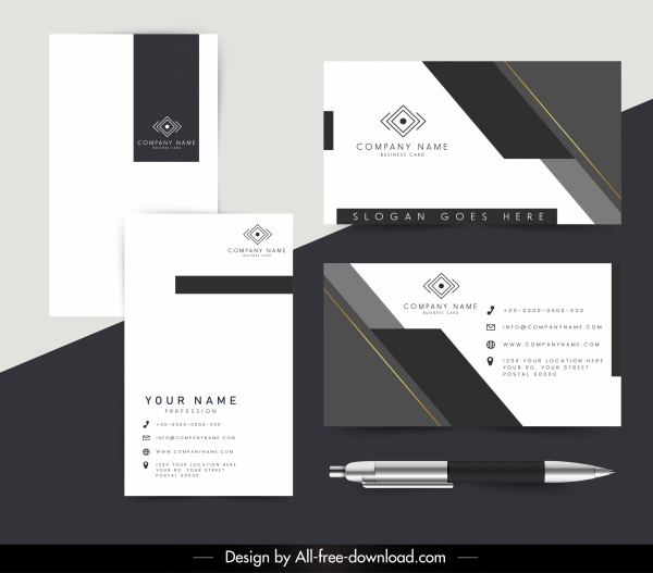 perusahaan kartu template gelap terang desain modern elegan