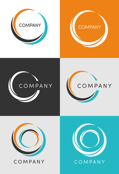 lingkaran perusahaan desain logo vektor