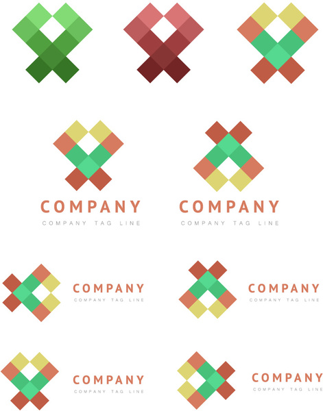着色された正方形のコーポレートロゴのデザイン