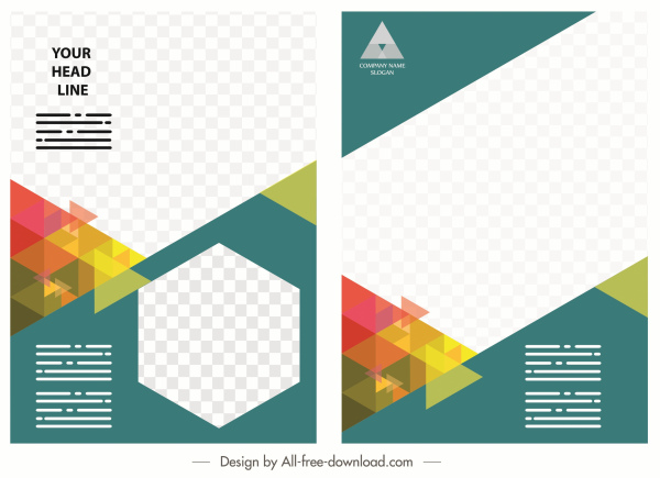 flyer corporativo folleto plantilla colores cuadros decoración moderna