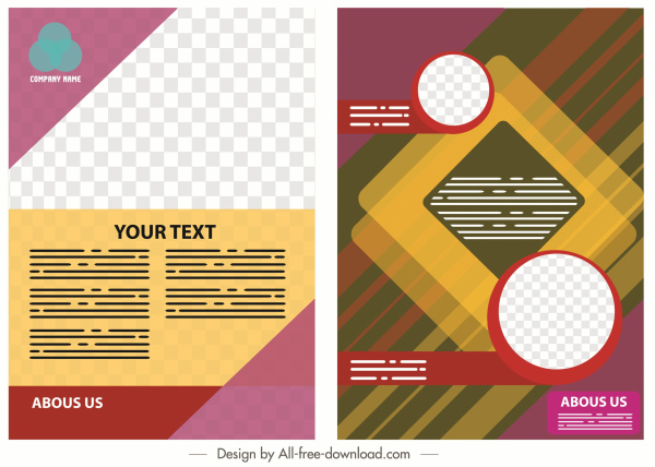 perusahaan flyer template warna-warni modern abstrak dekorasi