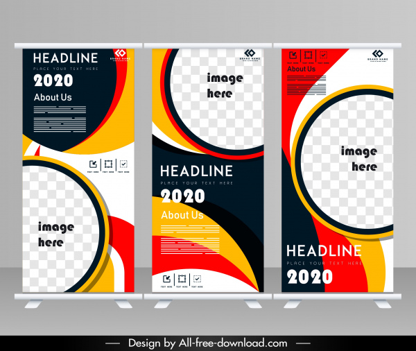 perusahaan flyer template modern lingkaran berwarna-warni yang berputar dekorasi