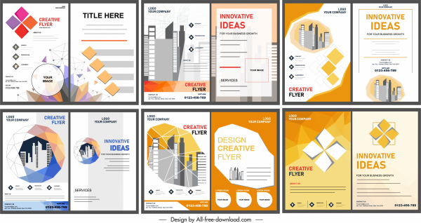 brosur perusahaan template berwarna cerah desain modern