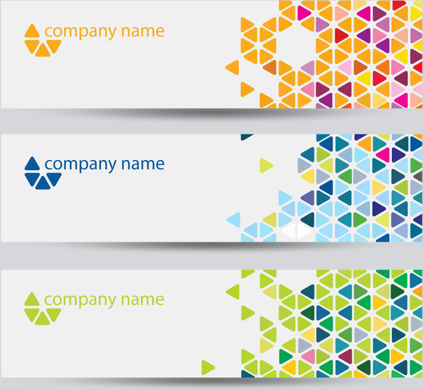 identidade corporativa banner horizontal define com fundo colorido