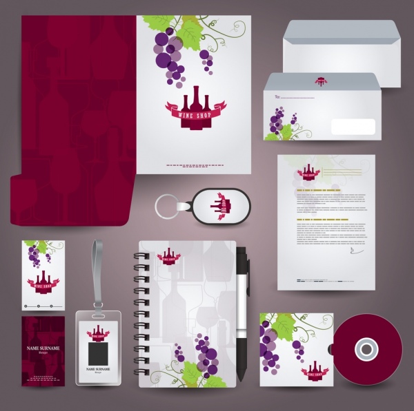 identità aziendale imposta uva vini simboli ornamento