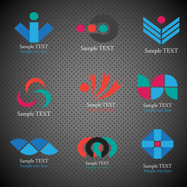 set logo perusahaan desain dengan ilustrasi abstrak