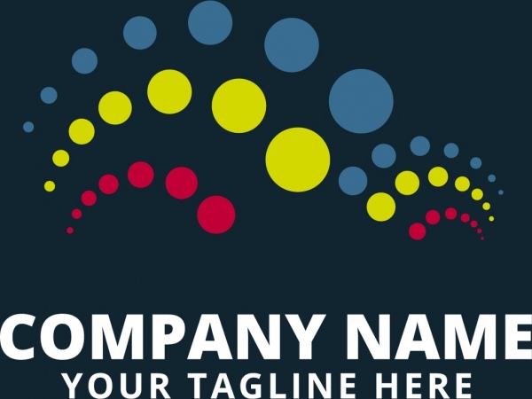 perusahaan logotype lingkaran berwarna-warni dekorasi