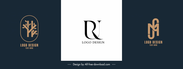 Corporate Logotypen flache Texte Baum formen Skizze