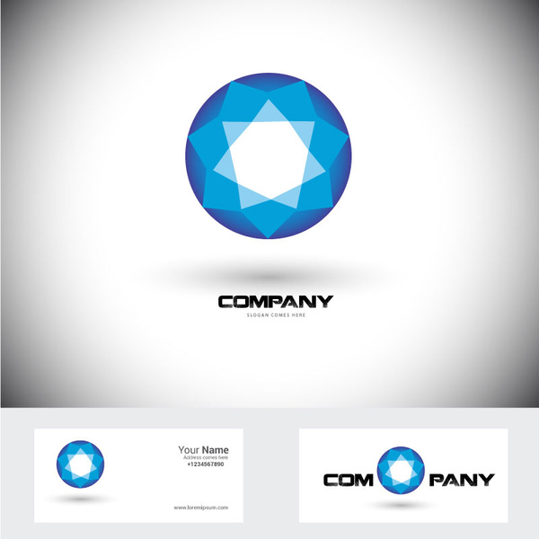 desain logo perusahaan dengan diamond bentuk ilustrasi