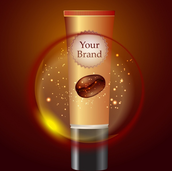 publicidad cosmética brillante ornamento realista crema tubo